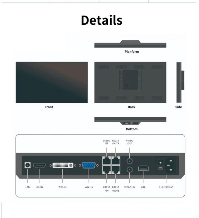 49 Inch LCD Video Wall Display 4.6mm Ultra Narrow Bezel 1