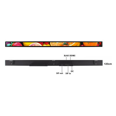 120cm Supermarket Shelf Edge Stretched Bar LCD Display
