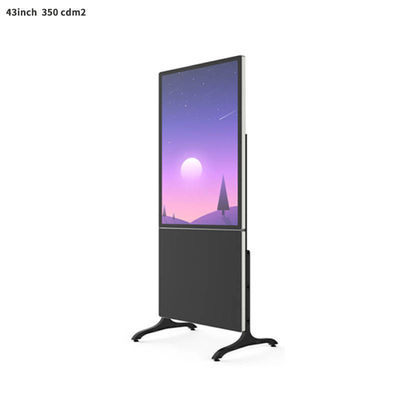 Win7/Win8/Win10 LCD Advertising Kiosk With Wheels 43 Inch Removable Portable Mobile 128G/256G/521G