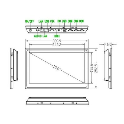 15.6&quot; Industrial Open Frame LCD Monitor I5 Windows Computer Resolution 1920x1080