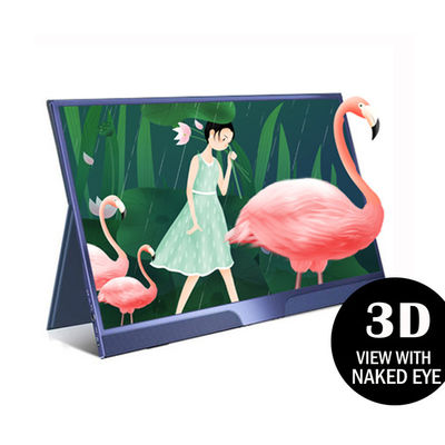 15.6 Inch UHD 3D Viewing Screen No Glasses Needed Naked Eye 3D LCD Advertising Player Display With Eyes Tracking Camera