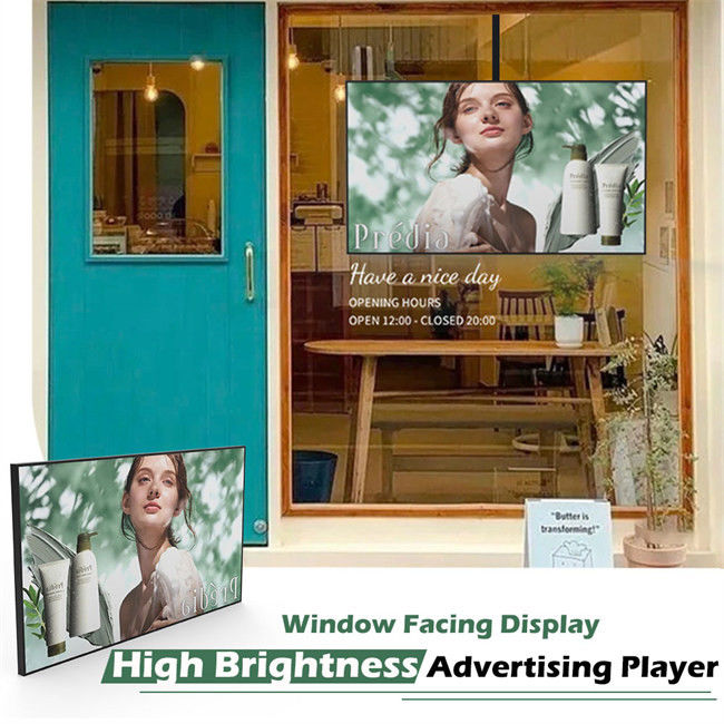High Brightness Window Facing Display 700-3500 Nits Super Narrow Bezel LCD Monitor 9mm Hanging Digital Signage 0