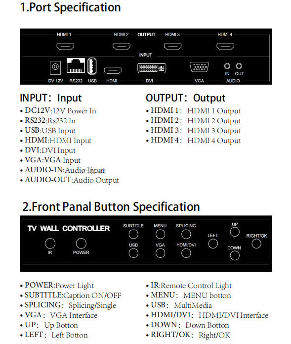 3x3 3x4 Splicing Wall 4K Media Player Box 2K 4K Advertising Display Home Theater 1