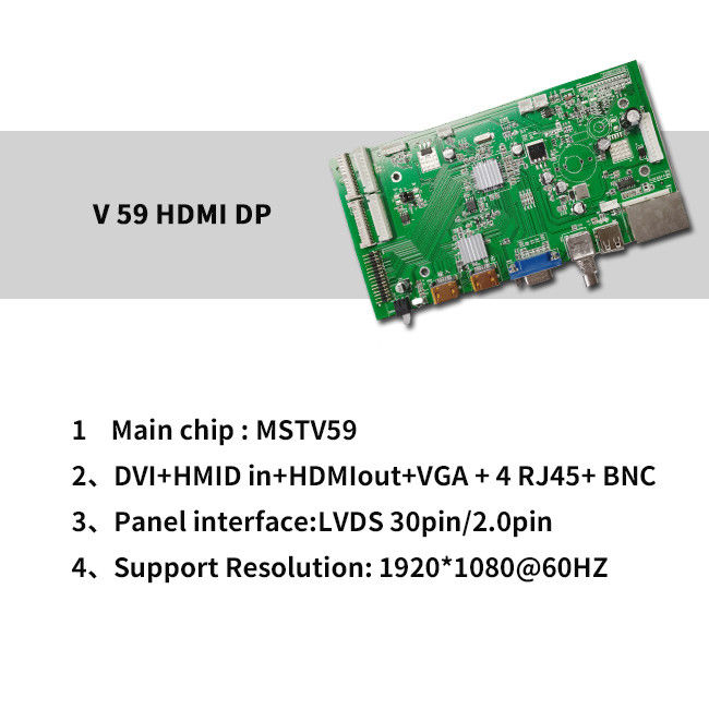Splicing Board 2K P Daisy Chain LCD Controller Board DVI HDMI In HDMIout VGA  4 RJ45 BNC 1920x1080 60HZ 0