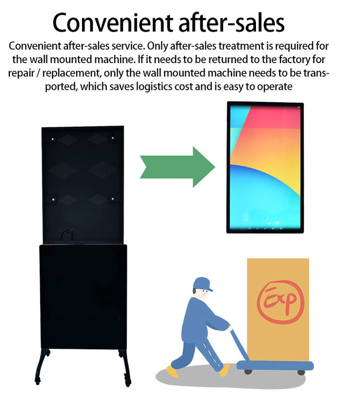 Win7/Win8/Win10 LCD Advertising Kiosk With Wheels 43 Inch Removable Portable Mobile 128G/256G/521G 1