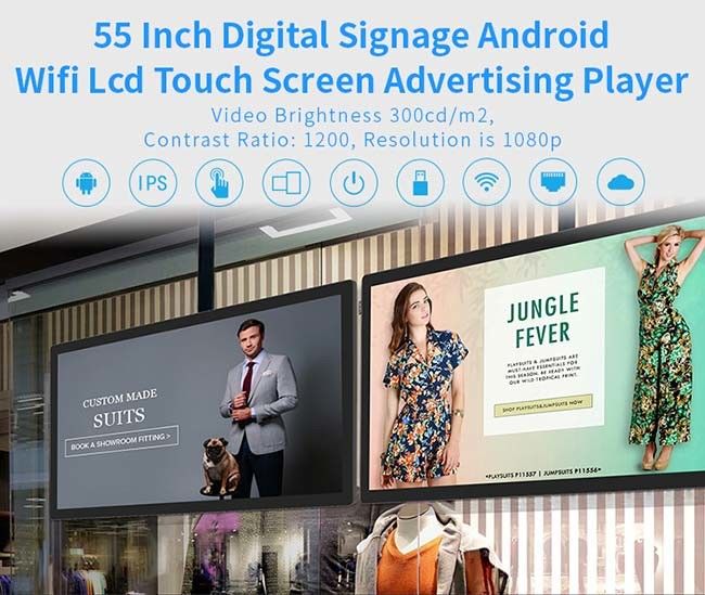 55 Inch Tablet With Capacitive Touch Screen Android 5.1/6.0/8.1 System 1920x1080 3288 Smart Digital Signage 0