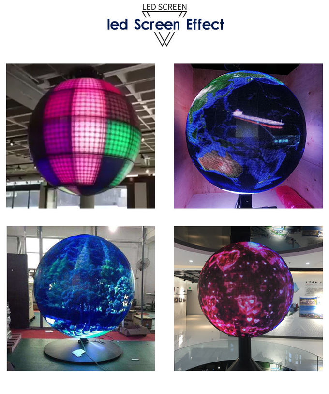 P3 LED Display Screen Round Sphere LED Display Indoor 1M For Commercial Exhibition 2