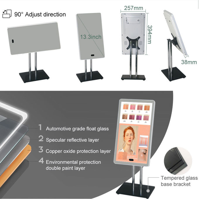 Intelligent Portable LCD Digital Signage 13.3"-32" Desktop Magic Smart Mirror 1
