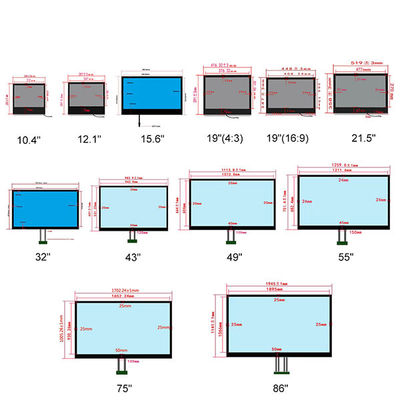 10.4" Transparent LCD Display 12.1" 15" 17" 19''-86" FHD 1080P 4K 16:9 4:3 For Show Case Advertising