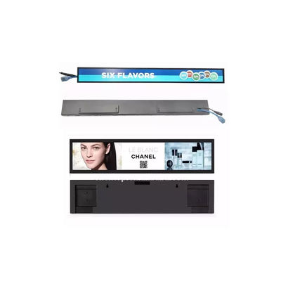 China Custom Stretched Bar LCD Display 1920x540 Multiple Size Supermarket Shelves LCD Advertising Screen