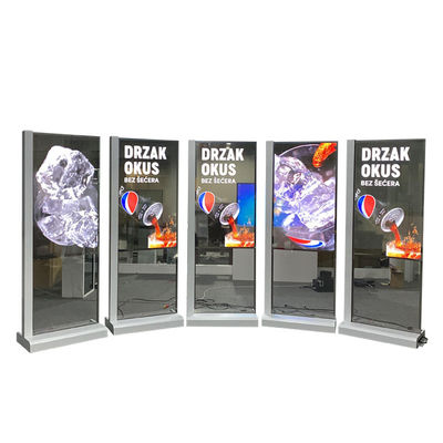 buy 55 Inch OLED Digital Signage Floor Standing Multi Touch Display Double Side online manufacturer