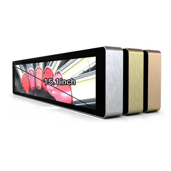 15.1 Inch Stretched Bar LCD Display 2K High Brightness 600nits For Subway Supermarket Mall Advertising